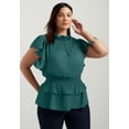 thumbnail image 4 of June & Vie Women's Plus Size Mockneck Ruffle Blouse, 4 of 5