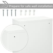 kleankin Steel Wall Mount Medicine Cabinet 3 Tier Emergency Box for Bathroom Kitchen, Lockable with 2 Keys, White