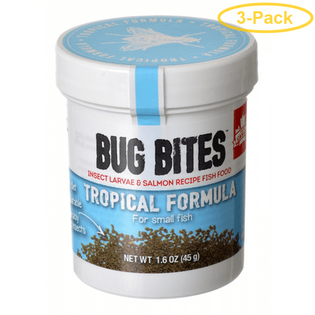 Fluval Bug Bites Tropical Formula Granules for Small Fish 1.59 oz - Pack of