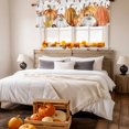 thumbnail image 3 of Thanksgiving Pumpkin Valances for Windows, 54 x 18in, Brown Orange Leaves Flowers Rod Pocket Kitchen Valance Curtain Light Filtering Window Treatments for Living Room Bedroom, 1 Panel, 3 of 7