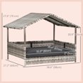thumbnail image 3 of PawHut Wicker Dog House with Removable Cushion Lounge, Dark Grey, 3 of 10