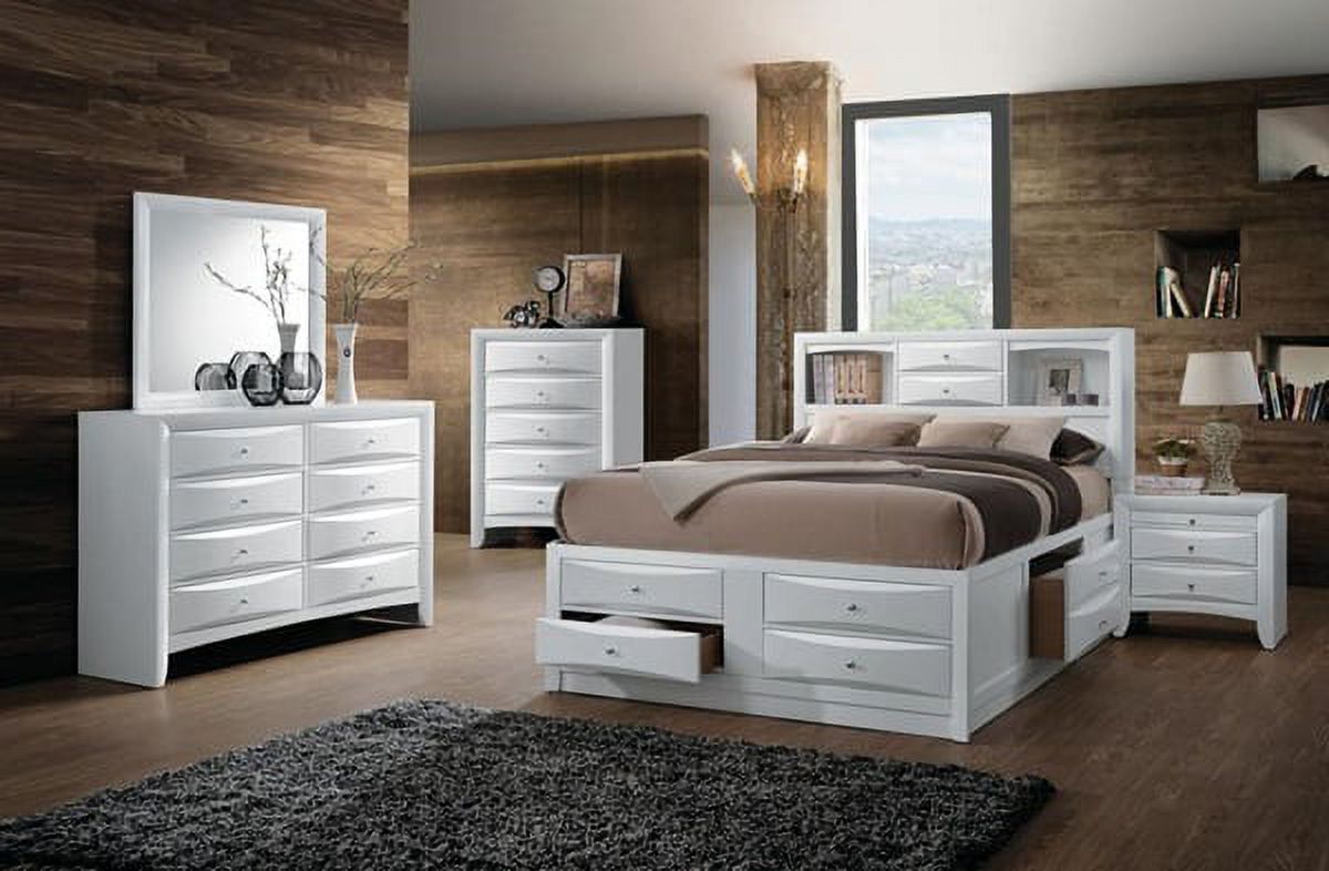 ACME Ireland Full Bed W/Storage, White Finish