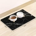 thumbnail image 2 of Dog Food Mat, 16"x24" Marble Dog Mat for Food and Water, Absorbent Dog Cat Bowl Mat Protect Floors, Cute Pet Food Mat for Dog and Cat, Anti-Slip Rubber Pet Feeding Mat for Puppy Supplies, Black, 2 of 6