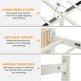 thumbnail image 3 of Bed Frame with Boho Rattan Headboard for Bedroom, Bed Frame with Strong Metal Slat Support, Noise-Free Platform Bed, No Box Spring Needed for Bedroom, 3 of 6