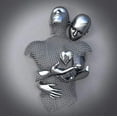 thumbnail image 6 of Love Heart 3D Effect Wall Art, Metallic Texture Figure Statue Art Canvas Painting 20 in Modern Wall Art for Bathroom Home Decor Canvas Artwork Decoration (Grey, Hold your heart tight), 6 of 9