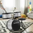 thumbnail image 2 of Gammon 3-Piece Junior Drum Set - Silver, Starter Drum Kit with Throne, Cymbal, and Drumsticks, 2 of 7