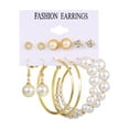 thumbnail image 2 of Fiudx Elegantes y Elegantes, Elegantes Coyunturas En Perlas Acrílicas, Diseño Geométrico Creativo de Aleación, Estilo Sencillo y Cotidiano, Regalo de Boda, Accesorio de Moda para Mujer, Incluye Seis, 2 of 7