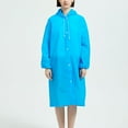 thumbnail image 2 of Rohuuque Women's and Men's Rain Poncho Long Sleeve Waterproof Rain Cape with Hood Buttons Outdoor Parent Matching Rainwear Blue, 2 of 7