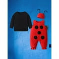 thumbnail image 5 of Gzhioc Infant Baby Boy Girl Halloween Animal Clothes Set 3 6 9 12 18 24 Months Bee/Ladybug Long Sleeve Tops + Print Overalls + Hat 3 Pcs Outfits, 5 of 9