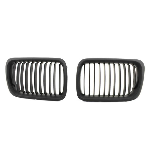 Rejillas Negras Para Coche, 2 Uds., Rejilla De Riñón Negra Mate, Repuesto De Rejilla De Parachoques Delantero Para Bmw 3-Series E36 1997-1999 Cateissary VI005599-00