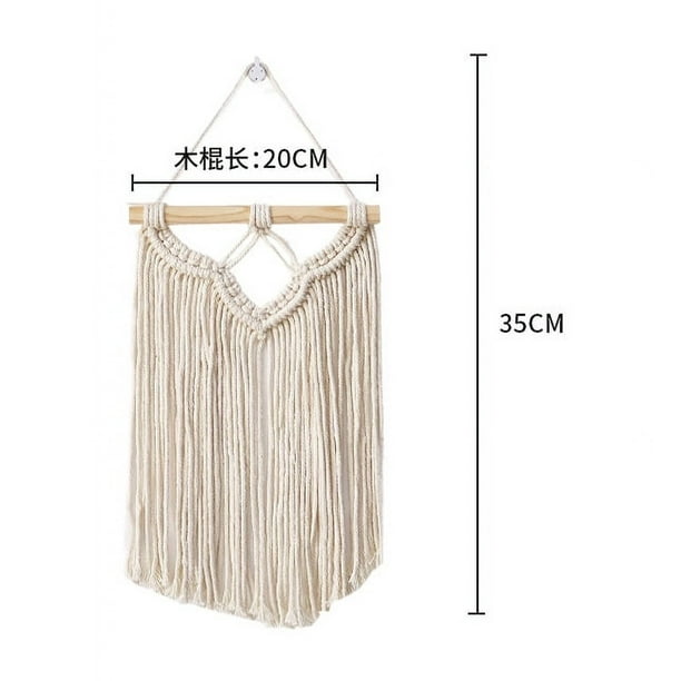 Nvzi Arte colgante de pared de macramé tejido bohemio para decoración del hogar,apartamento, dormitorio, regalo para mamá adolescente, 7,9" de ancho x 13,8" de largo, C