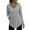 Grey, variant on XDZJLR Women's Hoodies V Neck Long Sleeve Sweatshirt Drawstring Pullover Tops With Pocket Fashion Outwear Hoodie White L