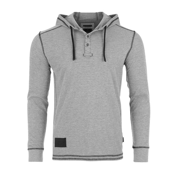 ZIMEGO Men's Long Sleeve Vintage Thermal Hoodie - Modern Fit Pullover Hooded Henley Shirts
