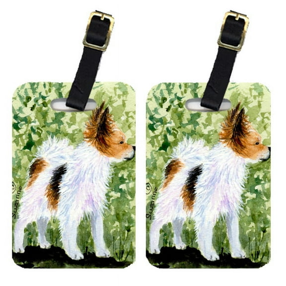 Pair of 2 Papillon Luggage Tags