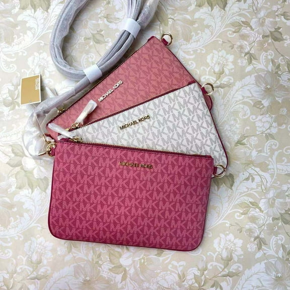 Michael Kors 35F1Gttc6B Pouch Xbody Mk Leather Crossbody Bag Berry Multi
