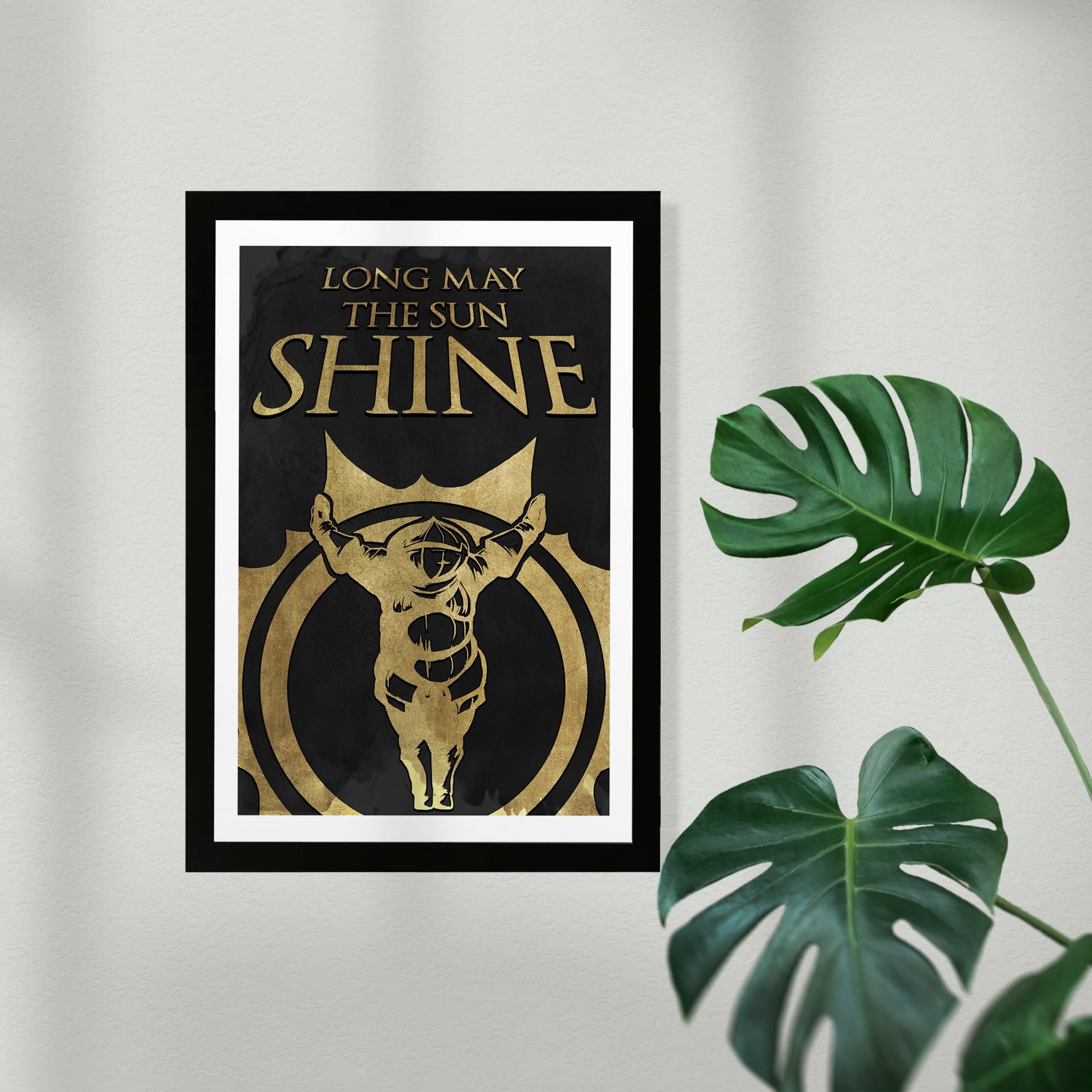 Wynwood Studio Entertainment and Hobbies Framed Wall Art Prints 'Long May The Sun Shine Print' Video Games - Gold, Black, 13" x 19"