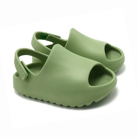 

Thaisu Children s Summer Slippers neutral non-slip solid color slippers indoor sandals light pink/beige/green/yellow/purple