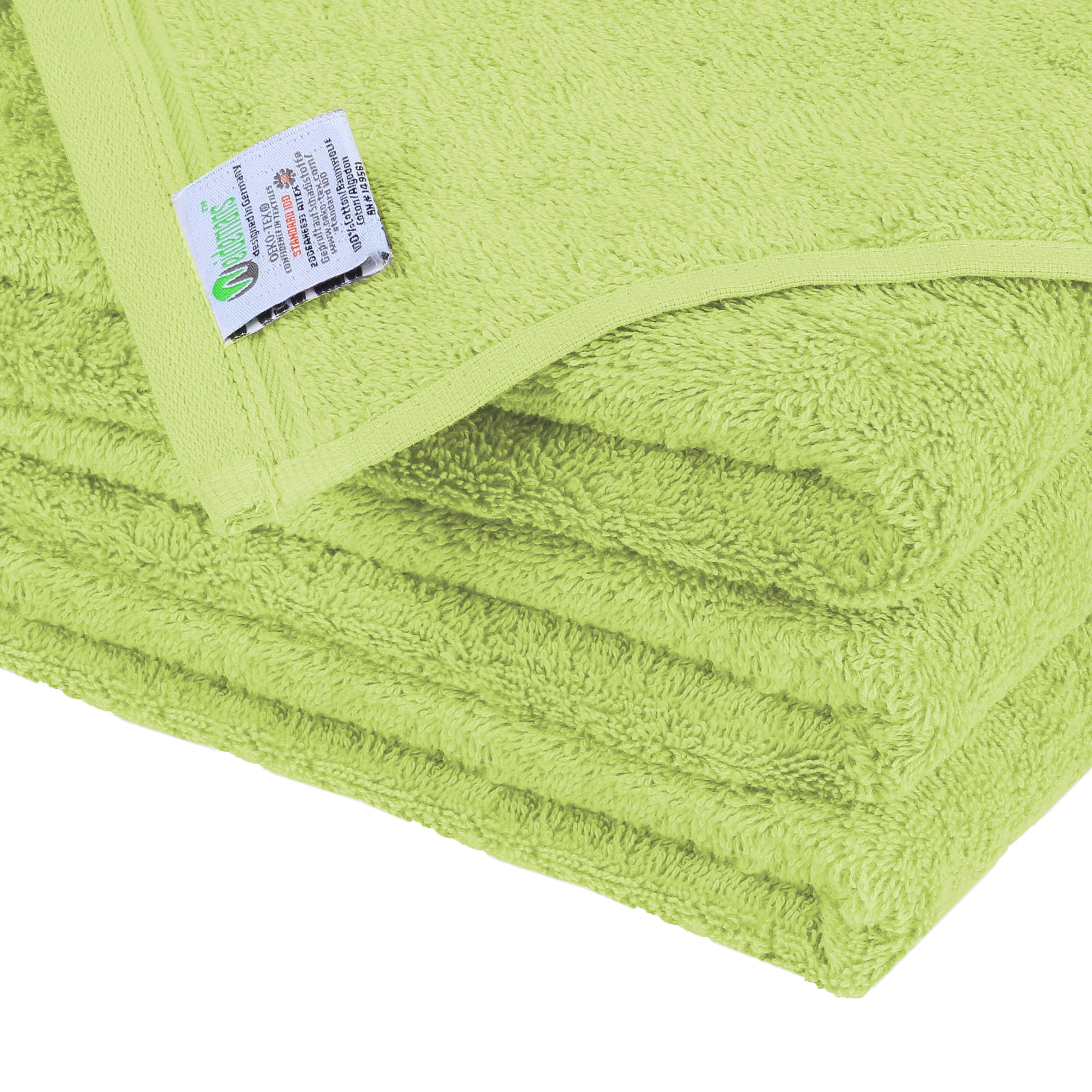 Premium 100% Cotton Towel Set of 8 Hand Towels 18" x 30" | 8 Ultra Soft and Highly Absorbent Hand Towels for Bath room, Gym, Hotel, Spa, Machine Washable | Color: Apple Green