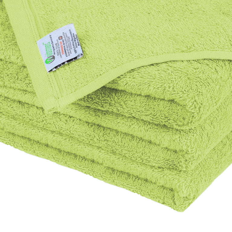 Premium Towel Set of 4 Hand Towels 18 inch x 30 inch Color: Green & Black 100% Cotton |Machine Washable High Absorbency | by Weidemans, Size: 4 Pieces