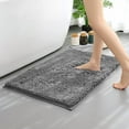 thumbnail image 1 of Hitime Soft Chenille Bath Mat Grey 20x30 Quick Dry Machine Washable Bathroom Runner - Ultra Absorbent Non-Slip Backing Bath Rug Mat - Dark Gray, 1 of 10