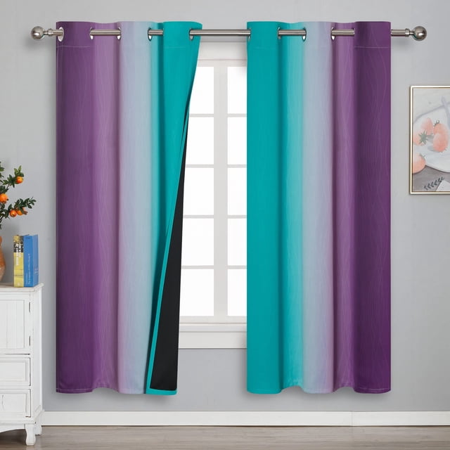 Cortina Estelar Textiler Ombre, color verde azulado, 107 x 183 cm