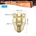 thumbnail image 2 of Pestillo de caja de metal pequeño, pestillo de hasp de pato vintage con agujero para candado y tornillo, dorado, paquete de 2, 2 of 6