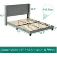 thumbnail image 2 of Dextrus Upholstered Wingback Platform Bed with Gray Velvet Headboard,No Box Spring Needed, Full, 2 of 9