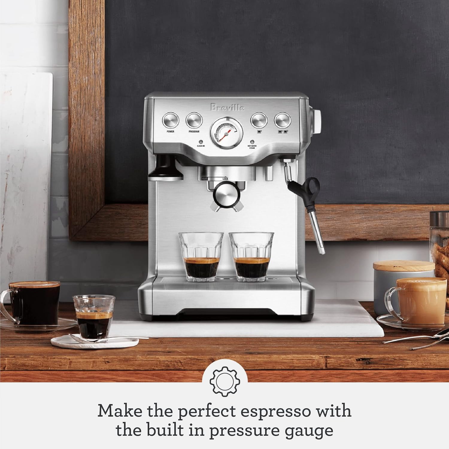 Breville BES8 Series Infuser Espresso Machine, Precise Espresso Extraction, Auto Purge, Brushed Stainless Steel, Ideal for Iced Coffee, Espresso, Cold Brew Coffee, Latte, Cappuccino