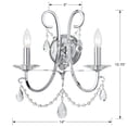 thumbnail image 3 of 6822-CH-CL-SAQ-Crystorama Lighting-Othello - Two Light Wall Sconce in Classic Style - 14 Inches Wide by 16 Inches High-Polished Chrome, 3 of 3