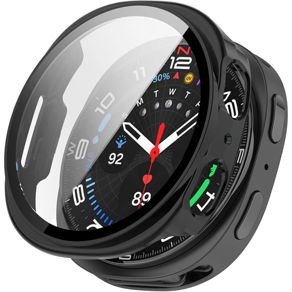 XIHAMA Hard Case Compatible with Samsung Galaxy Watch 8/9 44mm with Screen Protector, Hard PC Protective Case Shockproof Anti-Scratch Bumper