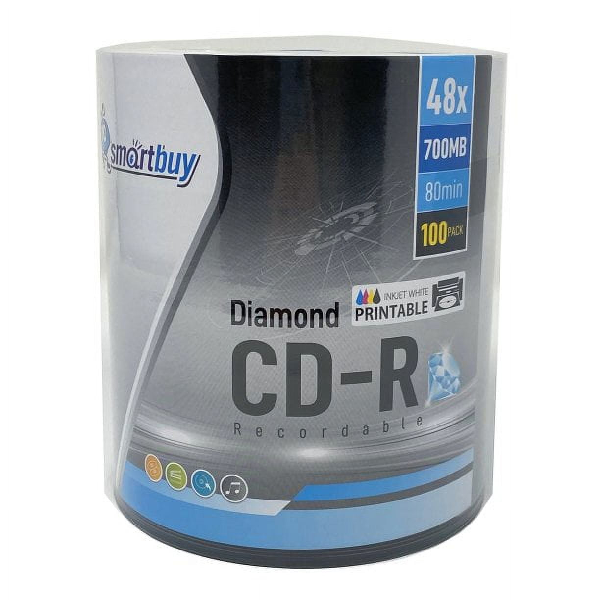 Smartbuy 50 Pack Black on Black CD-R 52X 700MB for Music