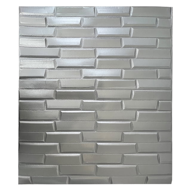 Panel soft autoadhesivo 3D BLOCK PLATA 20 PZAS 10m2 PANEL DECORATIVO