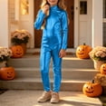 thumbnail image 6 of YunPes Girls Solid Metallic Glossy Leotard Jumpsuit Soft Stretchy Shiny Long Sleeve Onesies Halloween Dress-Up Party Performance Wear, 6 of 7