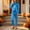 Blue, variant on Shiny Mock-Neck Full-Body Jumpsuit for Kids Boys Girls Long Sleeve Long Leg Glossy Metallic Unitard Stage Dance Performance Outfit Easy-Care for Busy Families