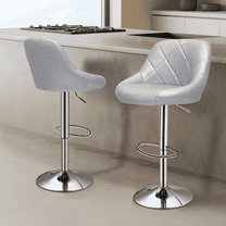 Magshion Mixed Color 2 Tones Bar Stool Chair Dining Counter Bar Pub- Set of 2 (Silver)