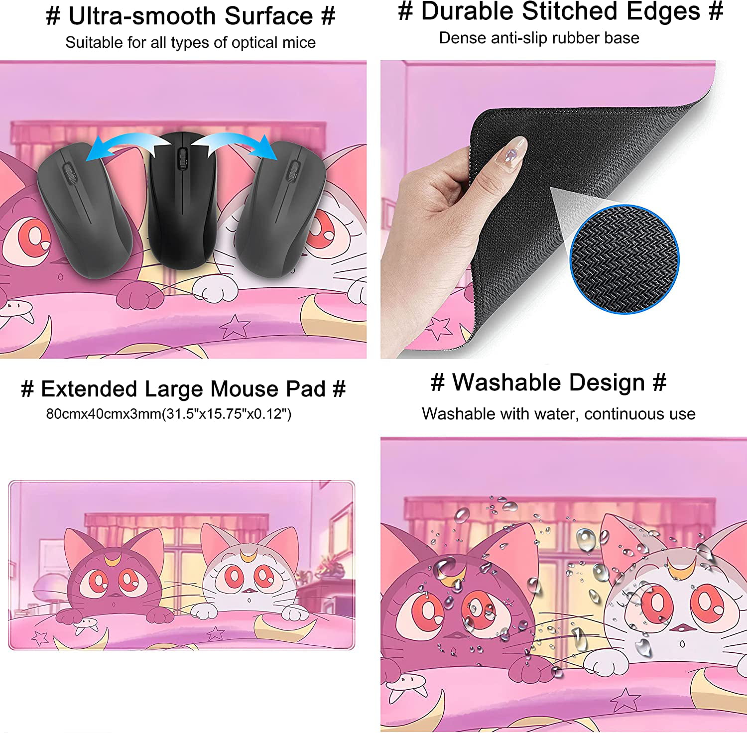 Lazy Kawaii Cat Mousepad Desk Mat Mousepad Cute Anime Style | eBay