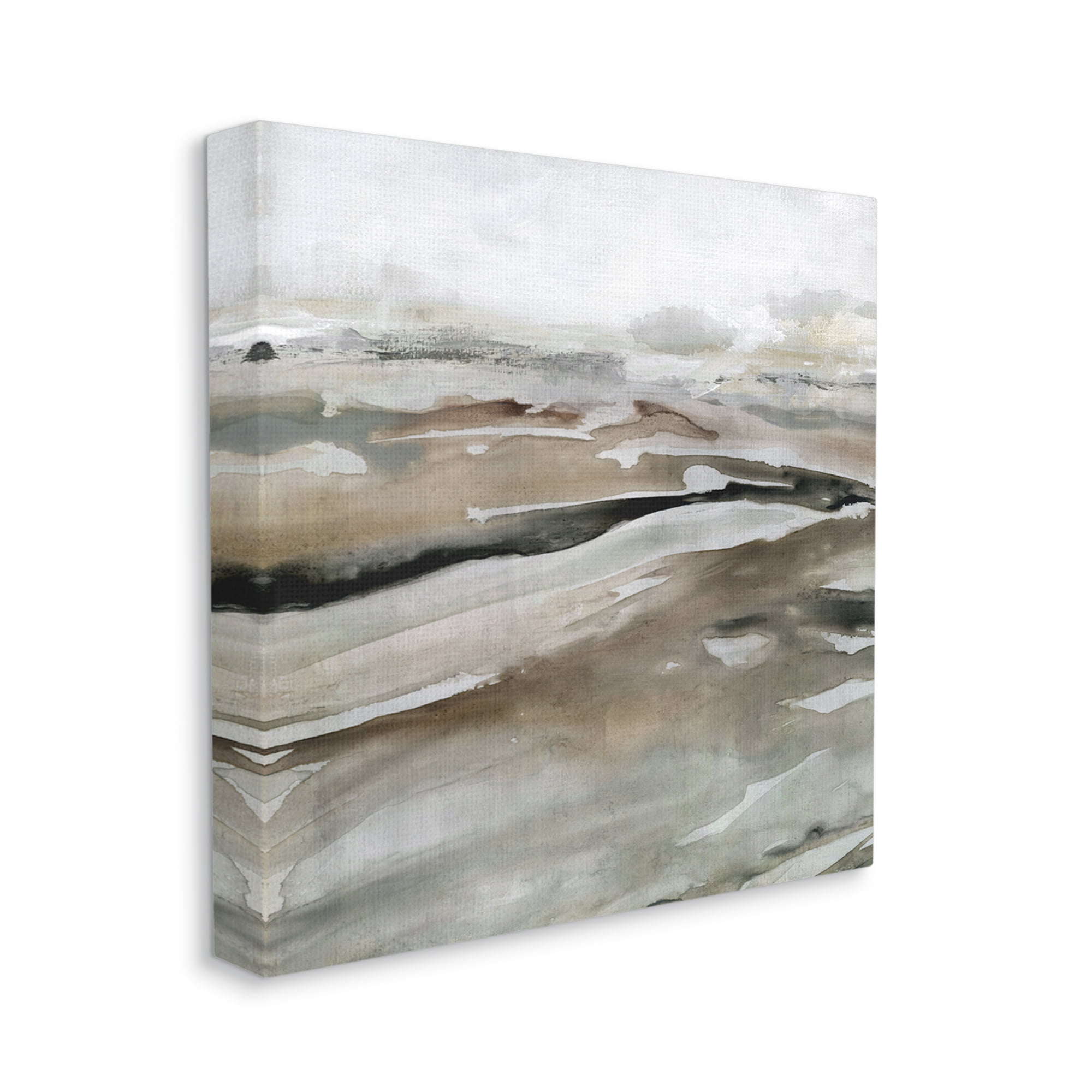 Stupell Industries Abstract Brown Landscape Abstract Painting Gallery Wrapped Canvas Art Print Wall Art, 36 x 36