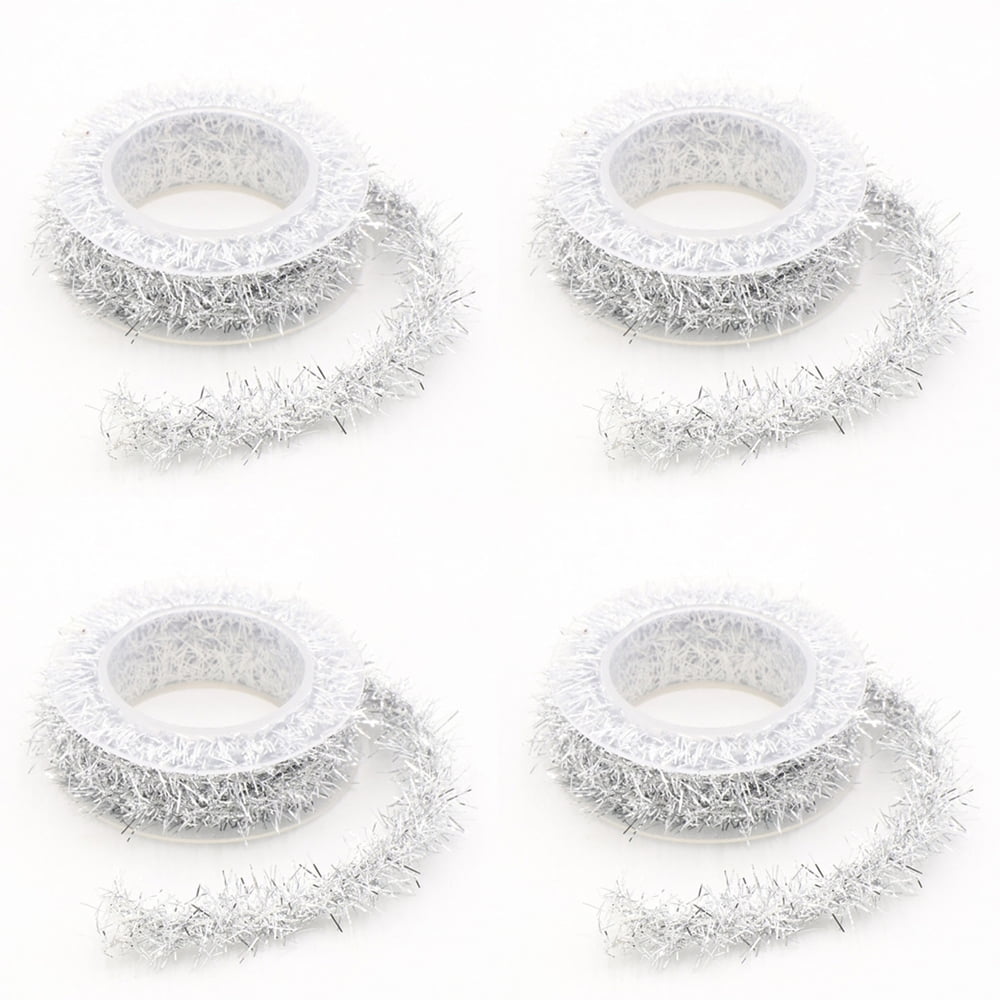 20mm Tinsel Tie Stems: Metallic White (25) [MA000150