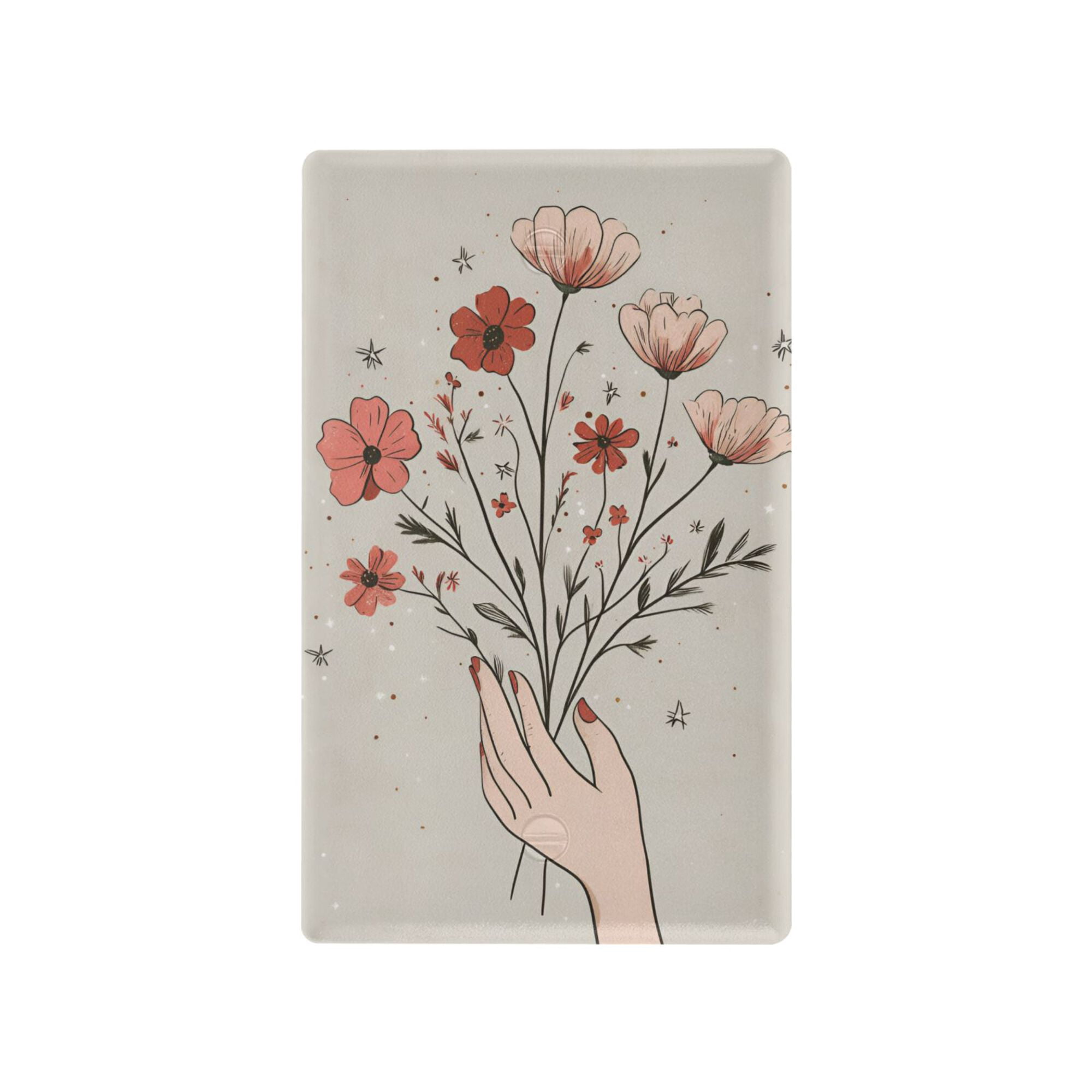Yayeee Blank Wall Plate Cover 1-Gang 4.5"x2.7" Home Unused Decorative Outlet, Red Flower
