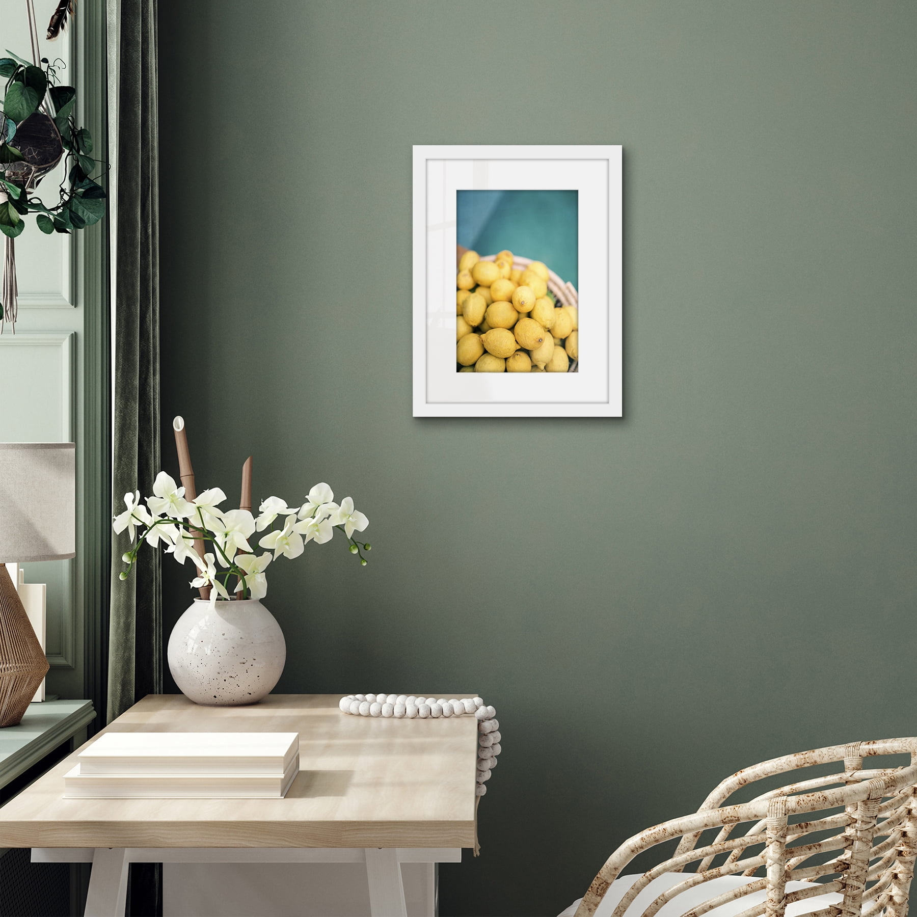 Americanflat 12x16 Picture Frame with Shatter-Resistant Glass with 8x12 Mat cover allows print create style - White