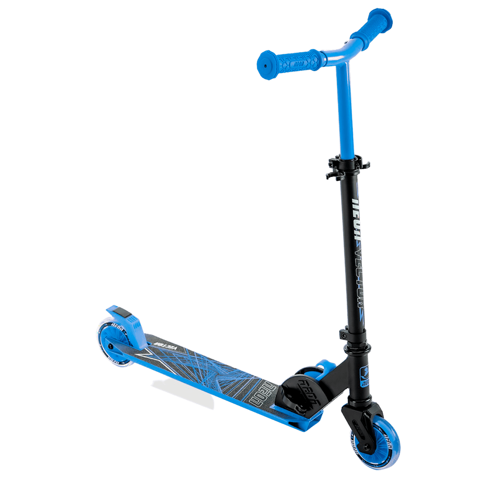 Neon Vector Folding Kid Scooter with Light up Wheels Blue from 5 years