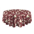 thumbnail image 5 of Colorful Christmas Striped Pattern Round Tablecloth 60"x60",Wrinkle Wipeable Table Cloth for Kitchen Dining Room Picnic Patio Party, 5 of 6