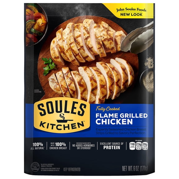 Soules Kitchen Grilled Chicken Breast Strips 6 OZ Bag