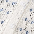 thumbnail image 5 of Spazoro Toddler Girls Cardigan Sweaters, Floral Print Long Sleeve Knitted Cotton Thin Casual Tops for Fall Winter Daily Wear White Size 4-5 T, 5 of 6