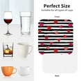 thumbnail image 6 of Lsque Hearts And Lines1 Pattern 4" Drink Coasters Set of 4, PVC Leather Absorbent Coasters, Table Coaster Set Decorative Coffee Cup Coasters Housewarming Gift -Square, 6 of 6