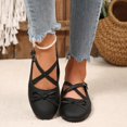 thumbnail image 6 of Women Bow Ballet Flats, Criss‑Cross Ankle Strap Mary Jane Flat Shoes With Buckle, Soft Comfortable Dress Shoes for Wedding, Dating, Office, Walking, 6 of 9