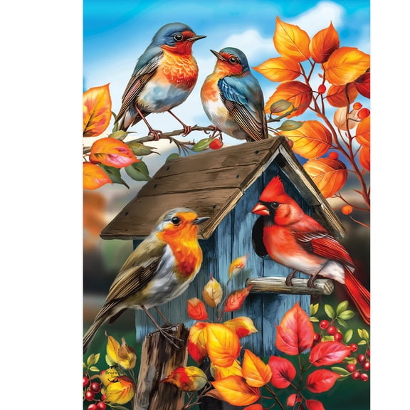 Briarwood Lane Fall Garden Flag 12x18 For Outdoor Fall Birds For Fall Garden Flag Flags For Outside