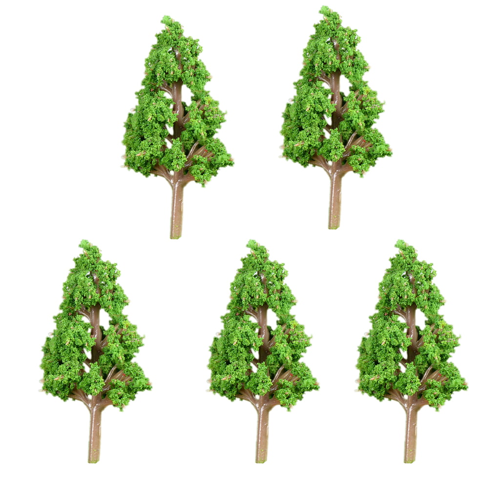 FLAMEER 5 Pieces Miniature Green Willow Trees Garden Ornaments for DIY Dollhouse Decoration Fairy Garden Accessories For Girls Boys Kids