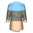thumbnail image 4 of Qertyioot Femmes Mode Été Décontracté Imprimé Col Rond T-shirt Ample Hauts Blouse Chandail, 4 of 5