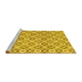 thumbnail image 2 of Ahgly Company Machine Washable Indoor Square Abstract Yellow Modern Area Rugs, 3' Square, 2 of 4